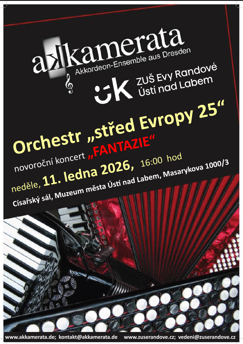 Plakat in Tschechischer Sprache zur Veranstaltung Orchester Mitte Europa 24 